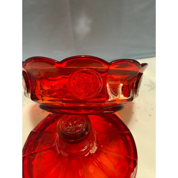 Fosteria  Red Coin Dot Lidded candy dish - Picture 6 of 9